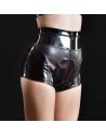 Patricia black vinyl and faux leather shorts