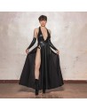Lilith  Black matt vinyl dress