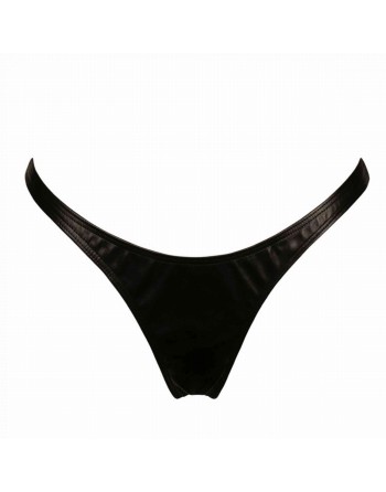 Faux leather black thong by...