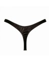 Faux leather black thong