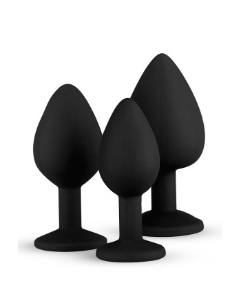 Kit entrainement 3 Butt plugs noir - Easy Toys