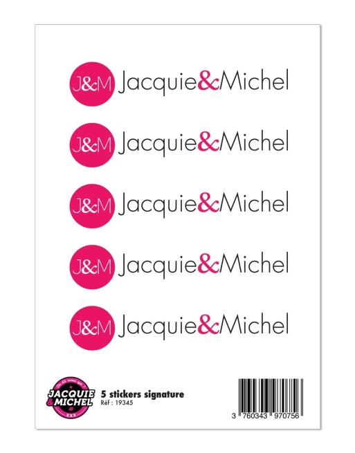 5 stickers Jacquie et Michel signature