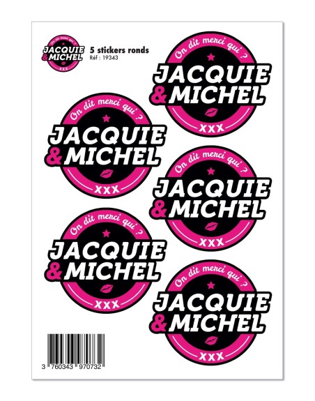 5 stickers JM noir logo rond