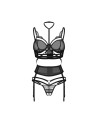 Premisis Black 3-Piece Crotchless Set PREMIUM