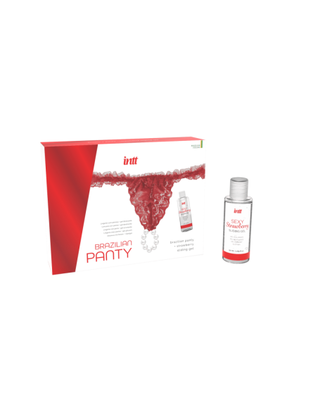 Red brazilian panty - Lingerie and sliding gel