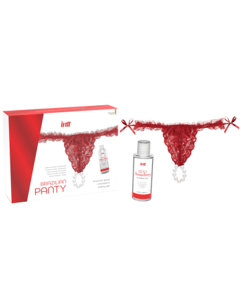 Red brazilian panty - Lingerie and sliding gel