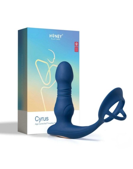 CYRUS App Controlled Thrusting Prostate Massager with Cock Ring - Blue