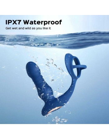 CYRUS App Controlled Thrusting Prostate Massager with Cock Ring - Blue